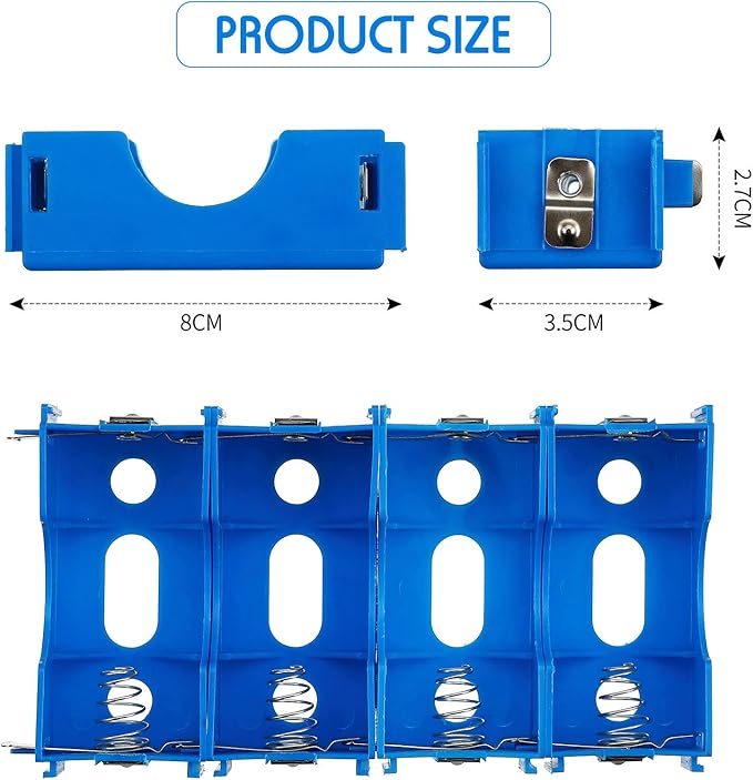LEIFIDE 16 Pieces D Cell Battery Holder Series or Parallel Storage D Size Battery Case Physical Science Plastic D Battery Holder Box Container, Blue