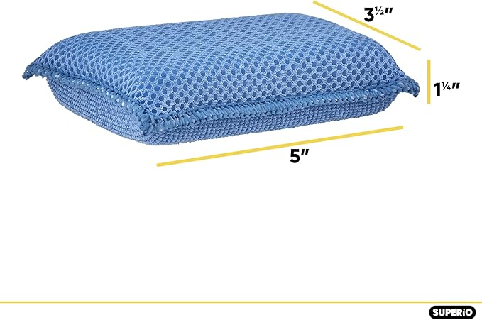 Microfiber Non-Scratch Dish & Kitchen Scrubber Heavy-Duty Household Cleaning Sponges, Multi-Purpose Cleaning Supplies for Dishes and Kitchens Pack of 9