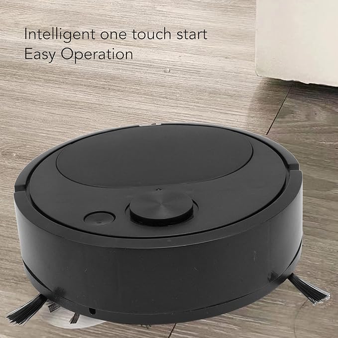 Alvinlite Robot Vacuum Cleaner, Multifunctional USB Charging Mini Smart Sweeping Robot for Wooden Flooring Tile Carpet(black)