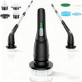 Shower Scrubber with Long Handle - Bathroom Power Electric Spin Scrubber for Cleaning Bathtub with 7 Brush Heads - Cordless IPX7 Waterproof Automatic for Grout, Tile, Tub, Toilet, Car