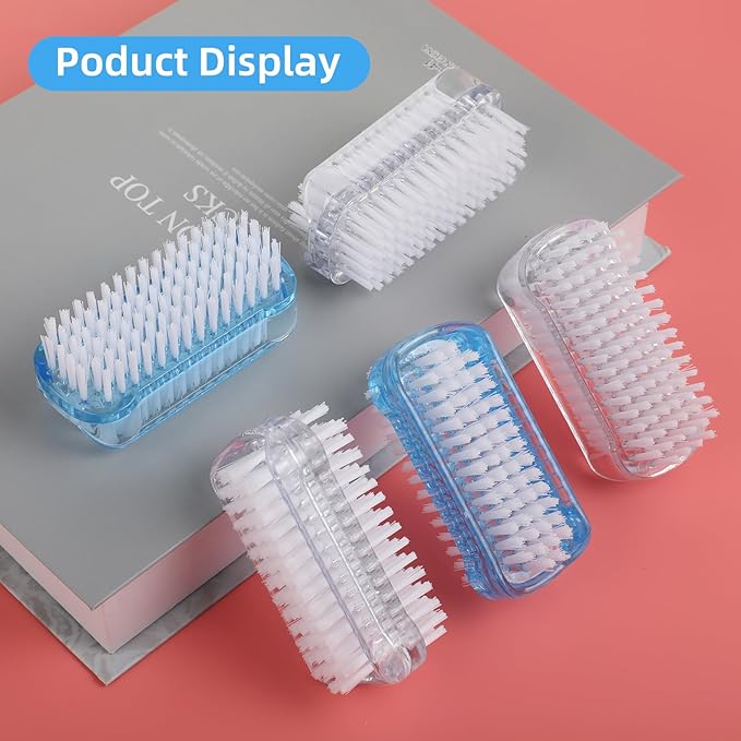 5 Pack Nail Brush for Cleaning Fingernails - Two Sided Hand Fingernail Scrub Brush Set, Soft Stiff Bristles Scrubber Nails Toes Cleaning Brush