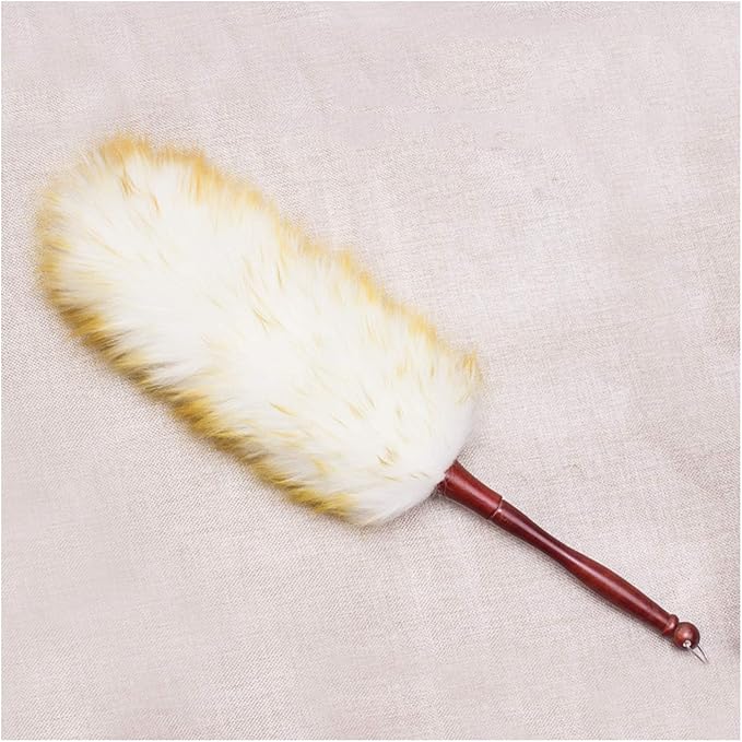 cleaning supplies, Set Feather Duster Household Lambswool Duster, Multifunction Wool Duster with Comfortable Handle, Lambswool Duster for Cleaning Keyboard and Furniture Handle Dusters(Color:B)