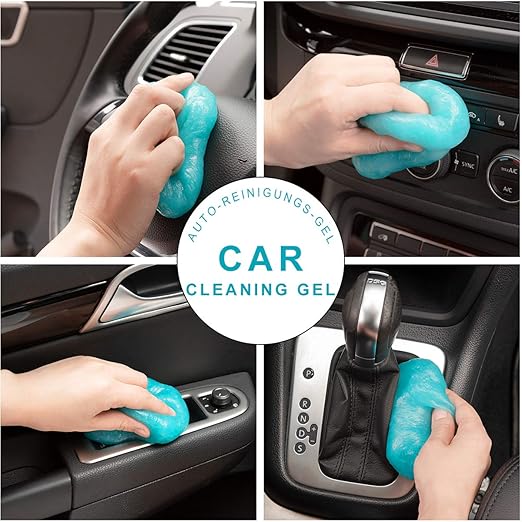 Interior Car Cleaning Gel, 2-Pack Keyboard Cleaning Gel, Universal Slime Cleaner, Dust Removal for Laptops, Printers, Cameras, and Remote Controls.(Blue and Blue)