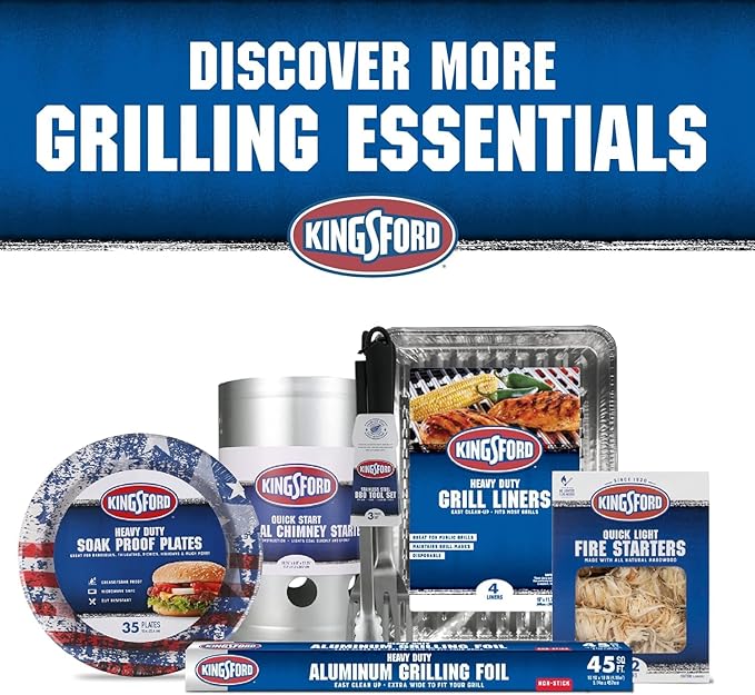 Kingsford Heavy Duty Aluminum Grilling Foil Liners | 14.75” x 9” Foil Grill Liners for Grilling, Cooking, and Steaming Extra Tough Grilling Accessories, 4 Count - 12 Pack
