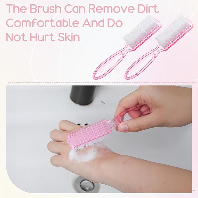 60 Pcs Nail Scrubber Brushes Bulk Handle Grip Manicure Brushes for Cleaning Fingernails Pedicure Cleaning Brush for Toes and Fingernail