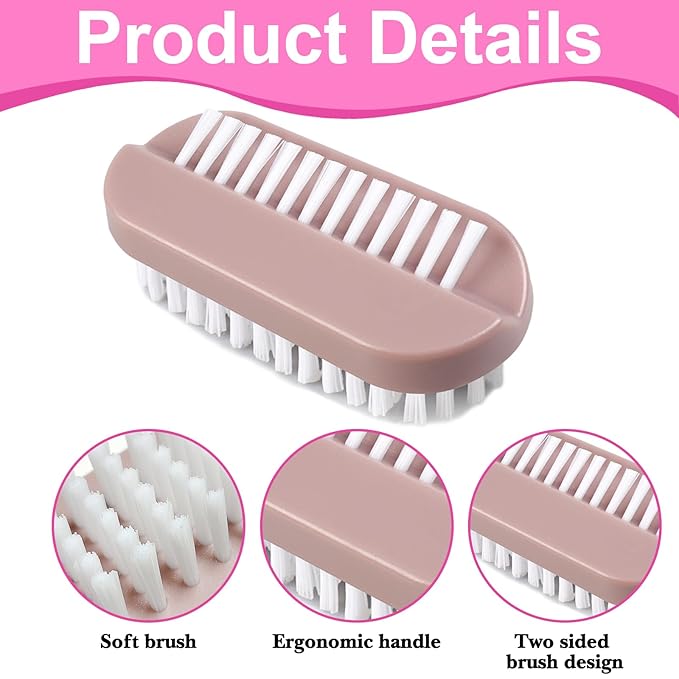 4pcs Nail Brush for Cleaning Fingernails, Nail Brushes for Cleaning, Two Sided Nails Scrubber Brush for Men Women Fingernail Clean Up Brushes (Purple, Blue, Green, Pink)