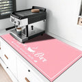Absorbent Coffee Mat, Fashion Dish Drying Mat for Kitchen Counter Coffee Bar Accessories Espresso Machine Dish Rack 17" x 32" Pink