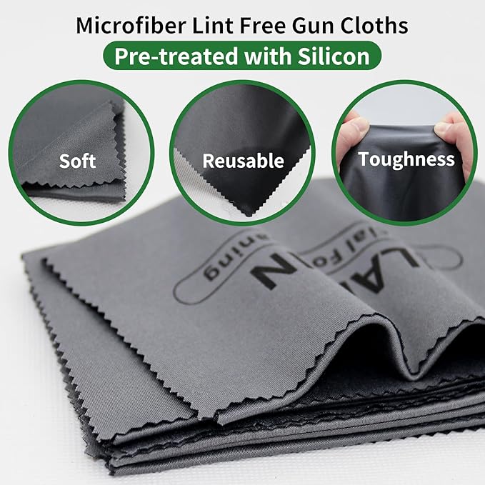 Silicon Gun Cloth 12'' ×12'' Gun Cleaning Cloths Lint Free - Gun Cleaning Wipes with Silicon Gray Gun Cleaning Rags for Gun Cleaning/Polishing Silicon Rags/Rust Wipes