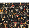 Black Forest Mushroom Butterfly Dish Drying Mats, Absorbent Microfiber Cute Decorative Kitchen Counter Mat, 16 x 18 inch, Washable, Reusable, Foldable for Dishes Utensils, Small Appliances, Home Decor