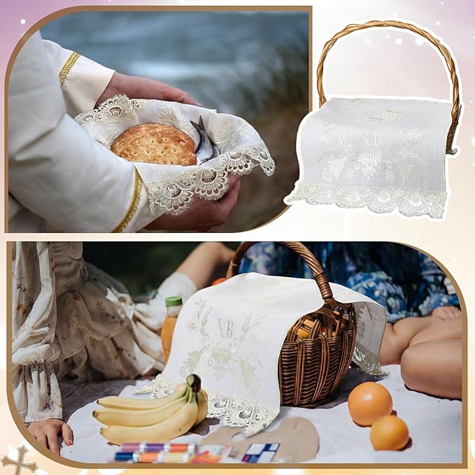 Easter Orthodox Pascha Basket Cover Table Decoration Religious Gift 28" Traditional Easter Basket Towel Embroidered Ukrainian XB Cloth Communion Prosphora Greek Christian Altar