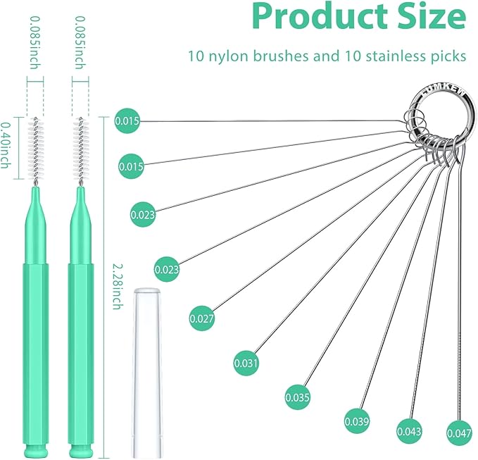 Shower Head Cleaner Tools, Multiple-Size Shower Head Cleaning Brush Picks for Showerhead Small Hole Nozzle, Green