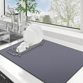 WISELIFE Dish Drying Mat Super Absorbent Drying Mat Large Dish Drying Mats for Kitchen Counter Easy Clean Dish Mat Kitchen Drying Mat16"x 24" Classic Grey