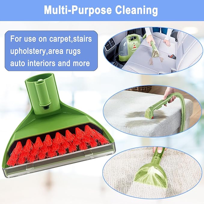 Upgraded 1400B Little Green 5.3" Detachable Tough Stain Brush Tool Replacement for Bissell Little-Green Upright &Portable Carpet Cleaners for 1400B 4075 3860 1425 2458 3194 3353 Series,1+2 Brush,Green