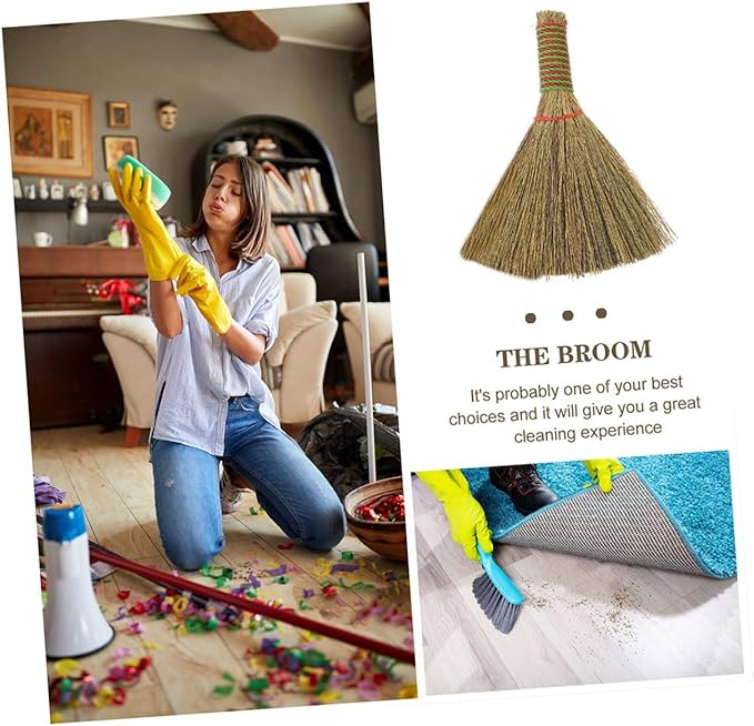 3pcs Portable Desk Brooms Small Whisk Dust Removing Brooms Short Handle Home Cleaning Tools for Desktop Sofa Cabinet Corn Bristle Sweepers
