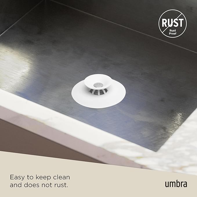 Umbra Flex Drain Stop/Hair Catcher, White
