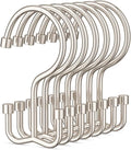 Goowin Shower Curtain Hooks, Shower Curtain Rings, Metal Shower Curtain Hangers Rust Proof, Double Glide Shower Rings for Curtain, Simple Shower Hooks for Shower Curtain, Nickel, 12 Pack-Cylinders