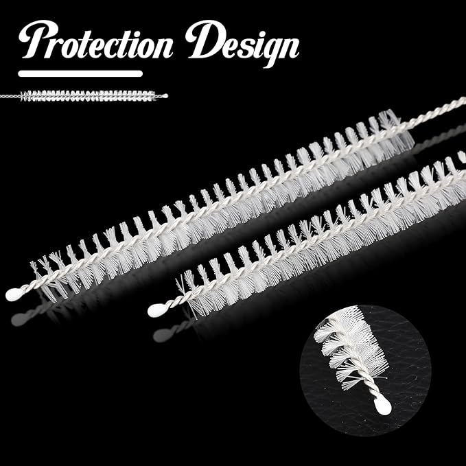 TrelaCo 100 Pcs Tracheostomy Cleaning Brushes Trach Brush Nylon Bristle Tracheostomy Brushes Pipe Tube Cleaning Brush for Supplies, 10mm