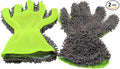 BokWin 2-Pack Car Wash Mitt Scratch Free, 5-Finger Microfiber Wash Mitts, Car Interior Exterior Cleaning Gloves, Auto Chenille Washing Sponge Kits for Cleaning Wheel Tight Spot
