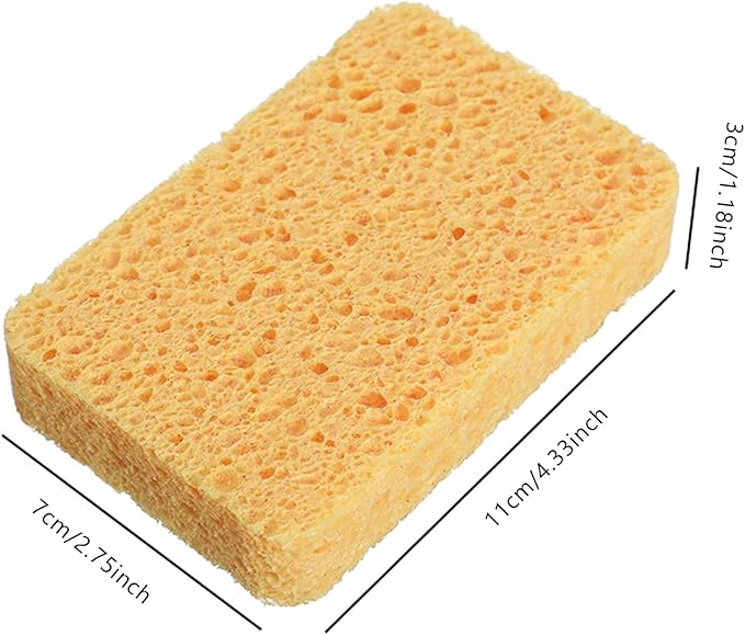 Large Cellulose Sponges, Thick Heavy Duty Scrub Sponges, Kitchen Sponges for Dish, Non-Scratch Scrubber for Household, Cookware, Bathroom (5 Pack)