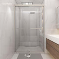 Shower Door 44-48" W * 72" H, Brushed Nickel Double Sliding Shower Door with 1/4"(6mm) Tempered Glass, Shower Glass Door Easy to Clean