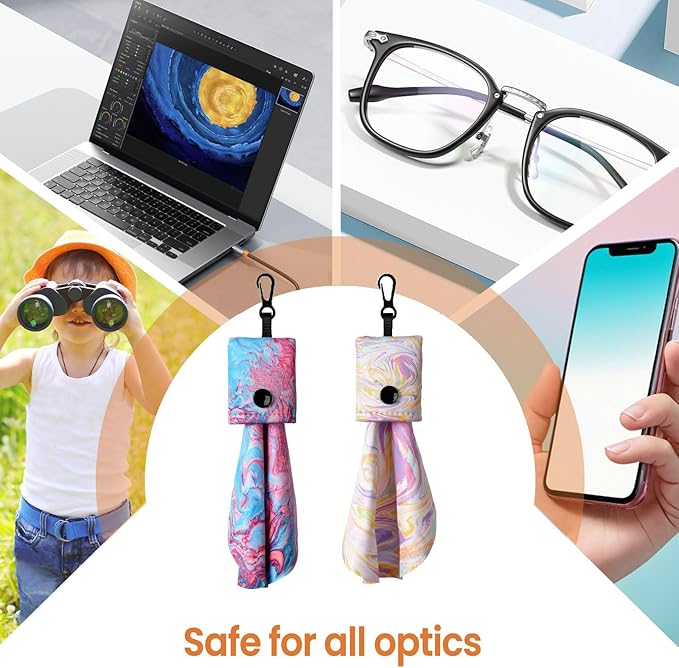 Glasses Cleaning Cloth,Microfiber Eyeglasses Cleaning Cloths,Glass Cleaner Cloths for Glasses Sunglasses Eyeglasses Lens Camera Cell Phone Screens (6 Pack)