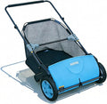 Manual Push Lawn Sweeper 21-Inch, Yard Leaf & Debris Collector with 3.5 Cu. Ft. Collection Bag, Adjustable Brush Height for Lawns & Driveways, Foldable Storage Design
