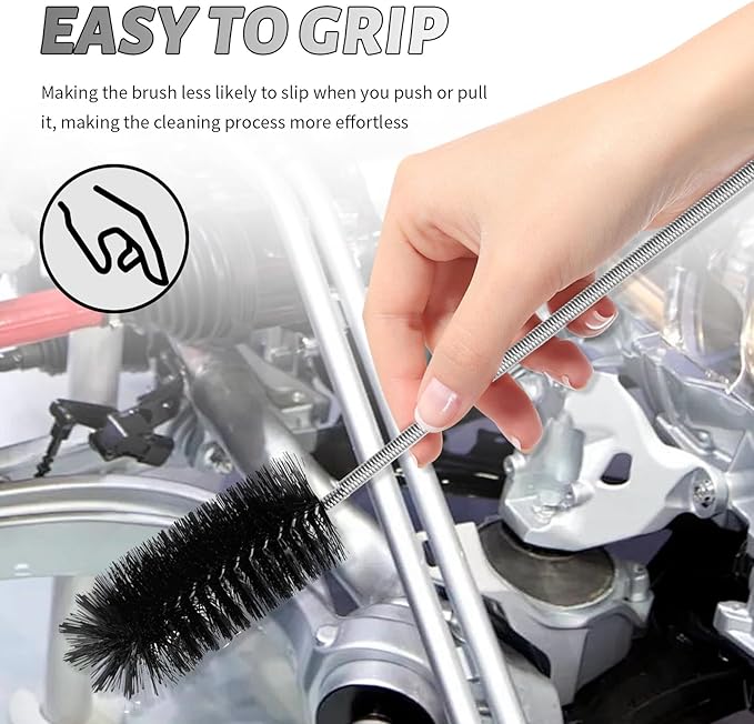 78" Long Flexible Car Drain Cleaning Brush,Stainless Steel/Nylon Pipe Cleaner Brush with Double Head,Slim Car Drain Brushes Pipe Cleaning Tool as Auto Sunroof Drains Cleaner