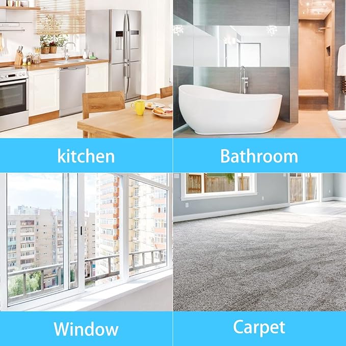 Push Broom Pet Hair Removal Broom with Squeegee, Soft Silicone Bristle Broom with 47" Adjustable Long Handle, Non Scratch Carpet Sweeper Brush for Cat/Dog Hair Hardwood Tile Windows