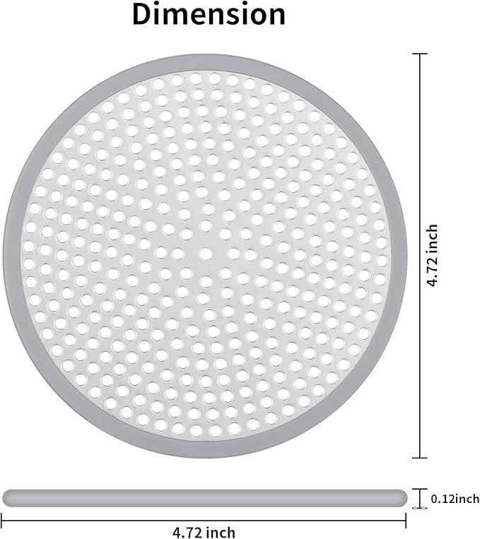 Ohtomber Shower Drain Hair Catcher - 4.72" 4PCS Stainless Steel Shower Stall Sink Drain Cover Strainer,Bathtub Hair Filter Trap Stopper, Bathroom Floor Screen Protector with Silicone Rim