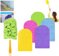 360° Electrostatic Duster Refills - The Sustainable Choice for a Dust-Free Home, Reusable & Washable Microfiber Dusting Heads, Reusable Duster Refills (1 Handle + 5 Refills)