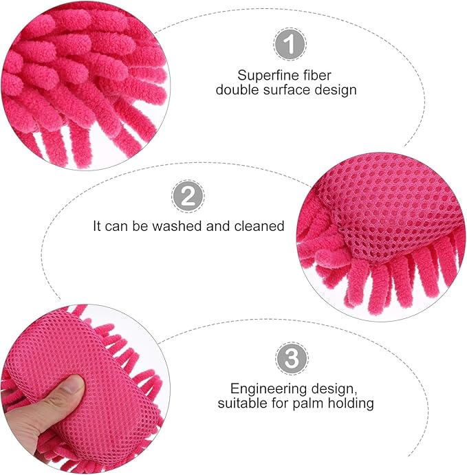 Pink Microfiber Whiteboard Eraser - Washable Dry Erase Sponge Mitt for Chalkboards, Markers, Classroom, Office, and Car Cleaning | Reusable Eraser for Whiteboards, Refrigerators, and Home Use（1 Pack ）