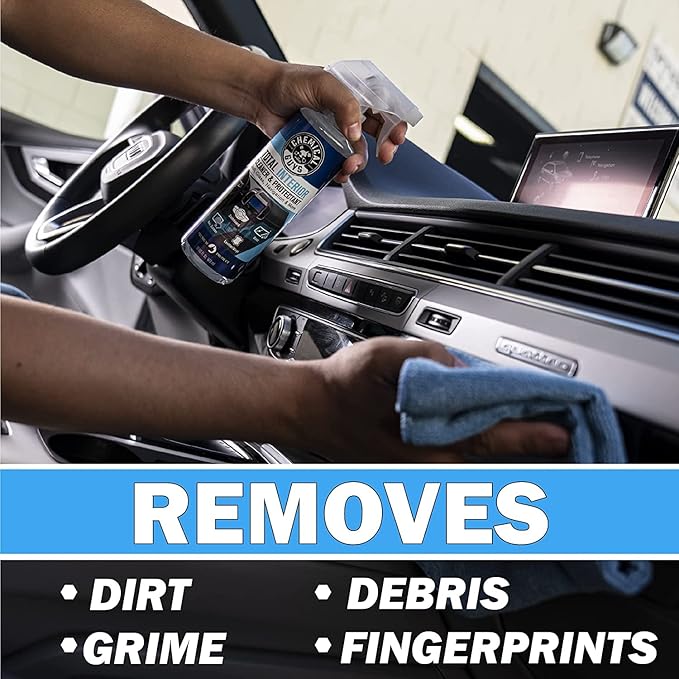 Chemical Guys Total Interior Cleaner and Protectant, 16 Fl Oz + 3 Pack of Microfiber Towels (Safe for Cars, Trucks, SUVs, Jeeps, Motorcycles, RVs & More)