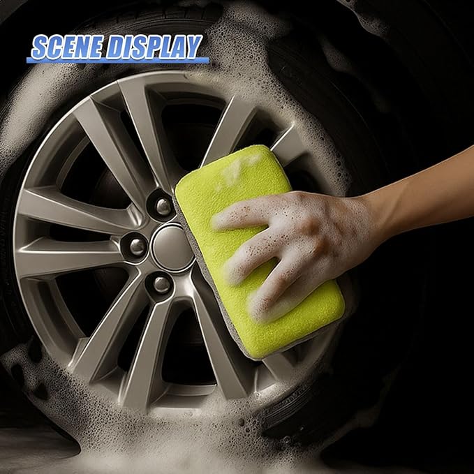 3PCS Microfiber Applicator Pads, Soft No-Scratch Car Wash Sponge, Washable Reusable Ceramic Coating Applicator, Car Paint Detailing Polishing Supplies for Wax Sealant (Yellow)