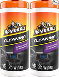 Armor All Interior Cleaner Wipes - Car, Truck & Motorcycle, 25 Count (Pack of 2)
