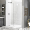 28" W x 78" H Frameless Shower Glass Panel, Single Fixed Shower Panel Screen with Clamps, 5/16"(8mm) Clear Tempered Glass, Bathroom Shower Doors Fixed Shower Glass Door Panel in Polished Chrome Finish