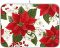 Red Poinsettias with Holly Dish Drying Mat for Kitchen Counter Super Absorbent Drying Mat 18x24 inch Large Dish Drying Matts for Countertop Protector Dishes Pad