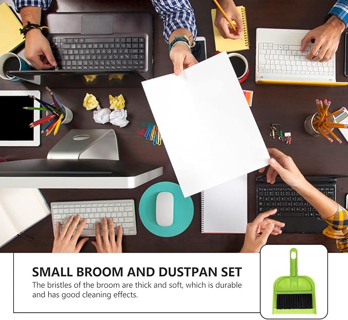 6 Sets Broom Dustpan Set Small Mini Handheld Dust pan with Cleaning Brush Combo Portable Compact Mini Whisk for Cleaning Desk Housekeeping Office Kitchen Pet Nest