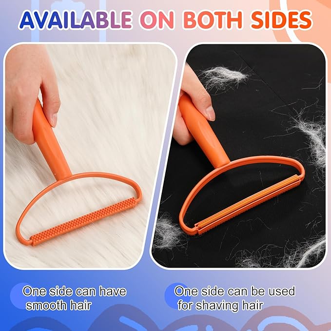 Honeydak 3 Pieces Hair Remover Tool Dog Hair Remover Pro Silicone Cleaner Brush Roller Fuzz Hairball Brush for Carpet Rake, Car Mat, Couch, Pet Bed, Clothes(Blue, Orange)