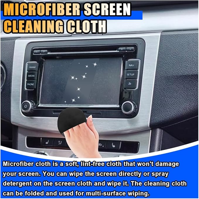 Round Car Touch Screen Cleaner Cloth, Microfiber Cleaning Pad Car Cleaning Wipes, Vehicle Screen Cleaner Tool Car Interior Cleaning Cloth for Car Dashboard Display Electronic Devices (Round)