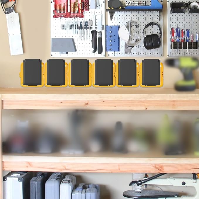6 Pack Battery Mount Holder Compatible for Dewalt 20V 60V Battery Holder Fit for DCB200 DCB203 DCB206 Batteries Wall, Work Van, Shelf, Toolbox