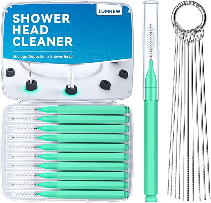 Shower Head Cleaner Tools, Multiple-Size Shower Head Cleaning Brush Picks for Showerhead Small Hole Nozzle, Green