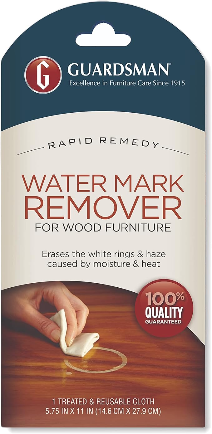 Guardsman Reusable Water Mark Remover Cloth | Wood Cleaner for White Rings & Haze Caused By Moisture and Heat, 1 Count
