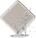 ZLR Silicone Dish Drying Mat 12" x 12" Square - Small Heat Resistant Trivet & Countertop Protector for Air Fryer, Coffee Maker - Waterproof Kitchen Drain Pad for Cups, Fruit (Cassava White)
