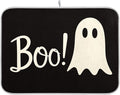 Halloween Ghost Boo Dish Drying Mat for Kitchen Countertop 18x24 Spooky Black Large Drying Mat Reusable Quick Dry Dish Sink Mats Easy Clean Decorative Essentials