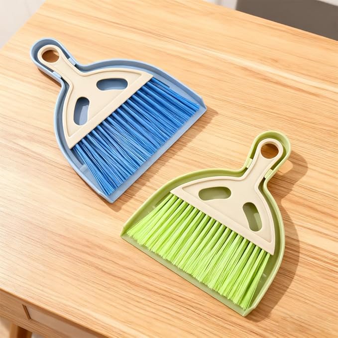 6 Pack Mini Dustpan and Brush Set - Small Whisk Broom with Handle, Nesting Tiny Cleaning Broom & Dust Pan, Handheld Cleaner for Table, Desk, Keyboard, Cars & Pet Nests