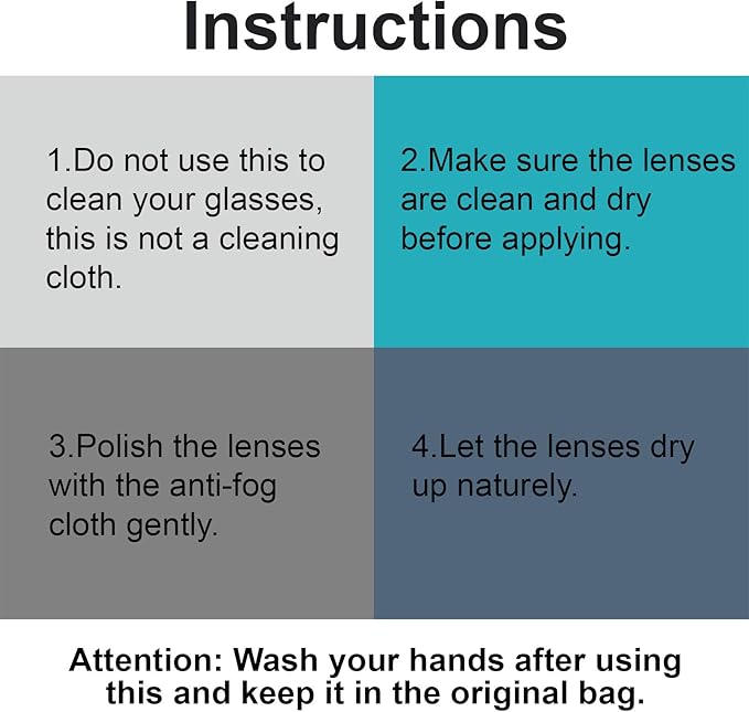 Frienda Anti Fog Wipes Nano Anti Fog Cloth Defog Reusable Cleaning Cloth for Glasses Goggles Motorcycle Helmet Eyeglass Camera Lens (6 Pieces)