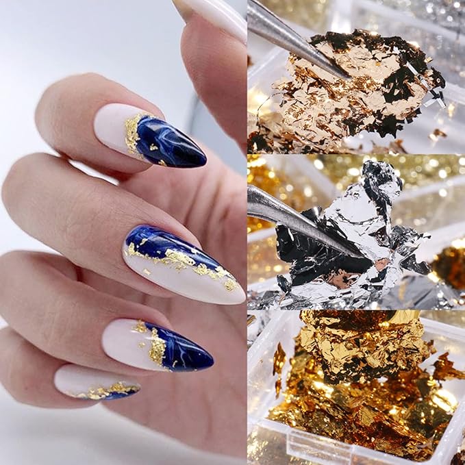 Holographic Nail Glitter Foils, 12 Colors Sparkly Ultra-Thin Aluminum Foil Nail Art Flakes Design, Laser Nail Sequins Acrylic Supplies for Women Girls Manicure Charms Decorations, DIY 3D Nail Art Tips
