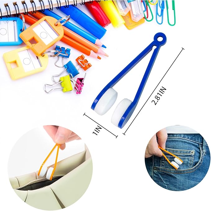 Eye Glasses Lens Cleaner Cleaning Brush Tool - Microfiber Mini Sunglasses Cleaner Soft Brush Cleaning Clip 5 Colors (5 Pack)