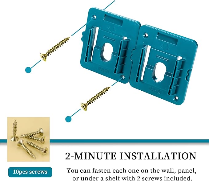 Crivnhar Battery Mount Holder Compatible for Makita 18V Batteries, Wall Mounts Hanger Fit for BL1860 BL1850 BL1840 BL1830, Organize Garage/Workshop/Work Truck(5 Pack, w/10 Screws, No Battery)