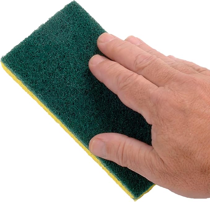 Global Industrial Heavy Duty Scrub Sponge, Yellow/Green, 3.25" x 6.25", Case of 20 Sponges